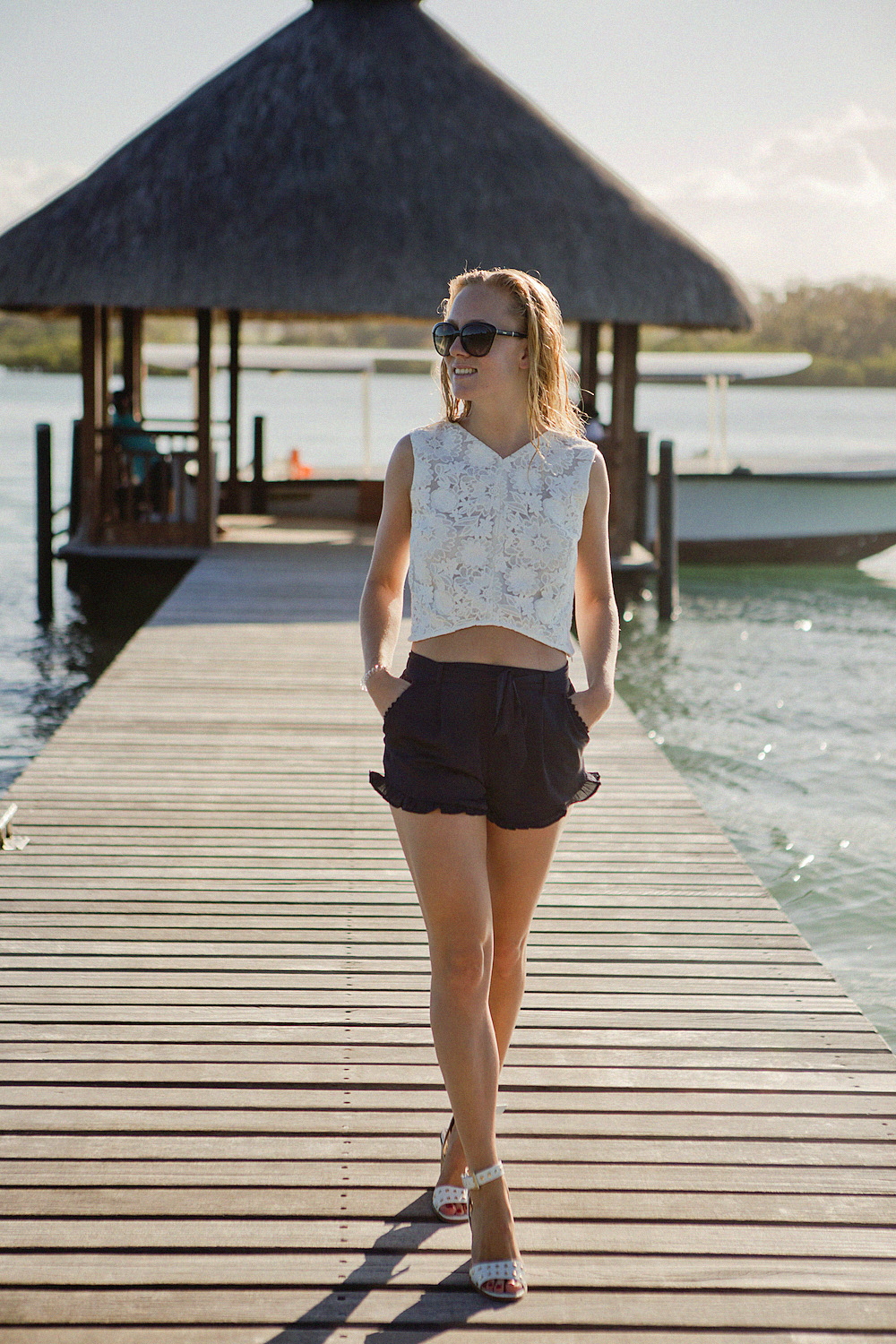 www.thegoldenbun.com | cute summer shorts with white crop top mauritius