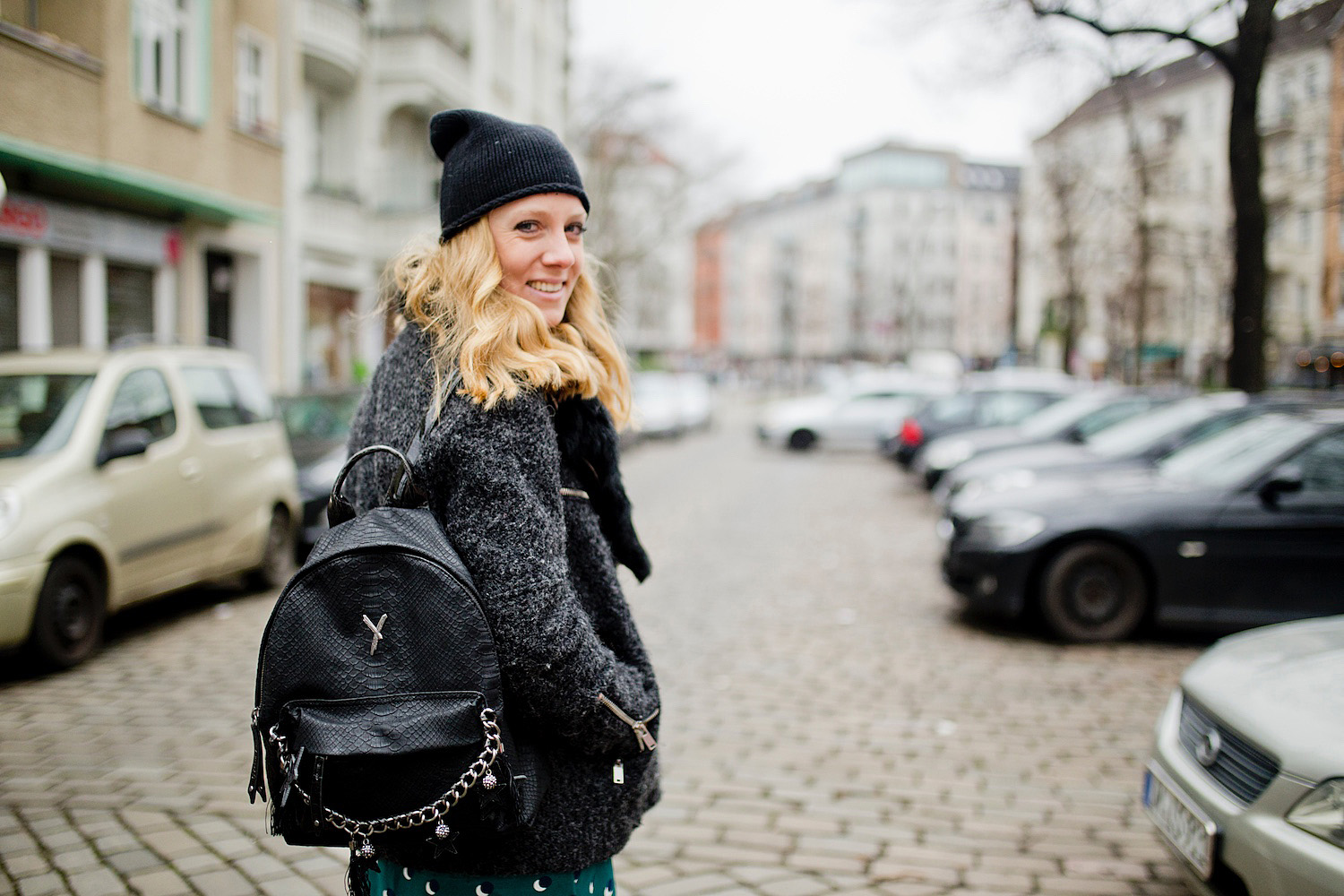 pyjama silk dress biker jacket winter boots berlin blogger