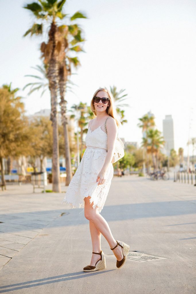 chicwish lace dress _ oasis wedges _ barceloneta beach 7 - The Golden Bun