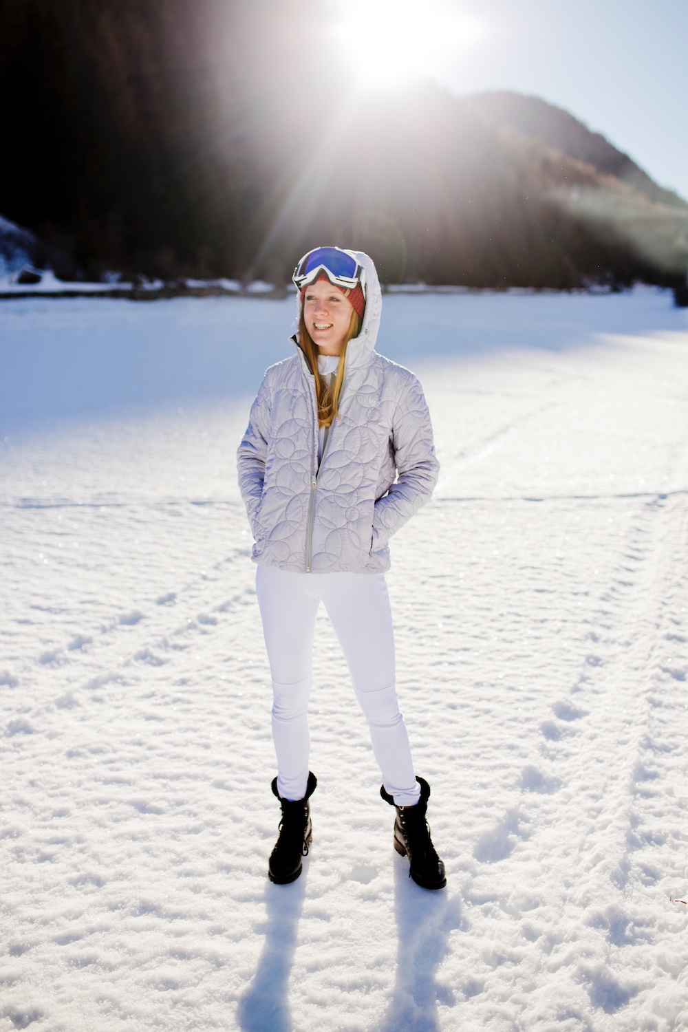 www.thegoldenbun.com | Colmar Ski Outfit - racing outfit - ski jacket silber white overall